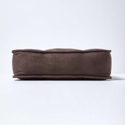 Homescapes Chocolate Brown Faux Suede Dining Chair Booster Cushion - thumbnail 5
