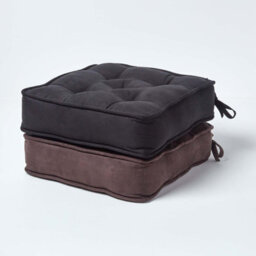 Homescapes Chocolate Brown Faux Suede Dining Chair Booster Cushion - thumbnail 7