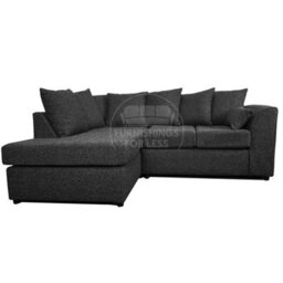 Furnishings For Less UK Paris Charcoal Boucle Fabric 4 Seater L Shaped Left Hand Corner Sofa Scatter - thumbnail 4