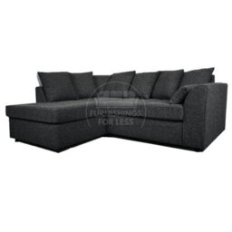 Furnishings For Less UK Paris Charcoal Boucle Fabric 4 Seater L Shaped Left Hand Corner Sofa Scatter - thumbnail 7