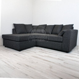 Furnishings For Less UK Paris Charcoal Boucle Fabric 4 Seater L Shaped Left Hand Corner Sofa Scatter - thumbnail 3