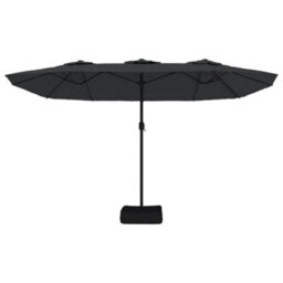 Berkfield Double-Head Garden Parasol Black 449X245 Cm - thumbnail 4