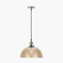 Pacific Lifestyle Ceiling Light Antique Silver Metal And Glass Dome Pendant - thumbnail 2