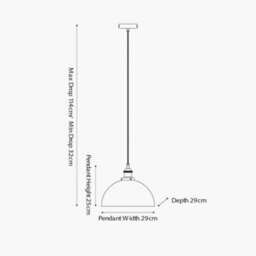 Pacific Lifestyle Ceiling Light Antique Silver Metal And Glass Dome Pendant - thumbnail 5