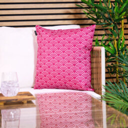 Icon Indoor And Outdoor Striped Waterproof Filled Cushion Pink - thumbnail 2