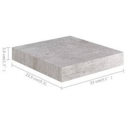 Berkfield Floating Wall Shelves 4 Pcs Concrete Grey 23X23.5X3.8 Cm Mdf - thumbnail 8