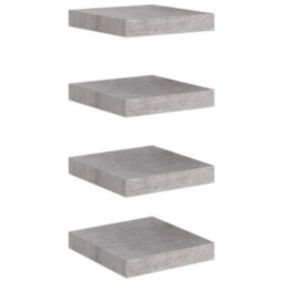 Berkfield Floating Wall Shelves 4 Pcs Concrete Grey 23X23.5X3.8 Cm Mdf - thumbnail 2
