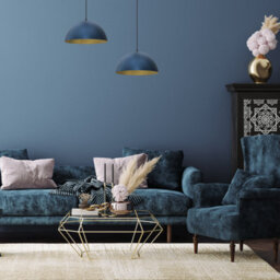 Milagro Pendant Light Beta Navy Blue/gold 1Xe27 35Cm - thumbnail 4