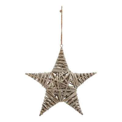 Hill Interiors The Noel Collection Wicker Star Christmas Decoration Brown (42Cm X 5Cm X 40Cm) - image 1