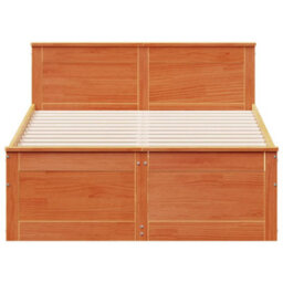 Berkfield Bed Frame Without Mattress With Headboard Wax Brown 120X200 Cm Solid Wood Pine - thumbnail 4