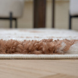 The Rugs Moodi Shaggy Light Beige/terra Sunhaze Rug Runner Striped Thick High Pile For Living Rooms, Bedrooms, Hallways, Kitchens - thumbnail 5