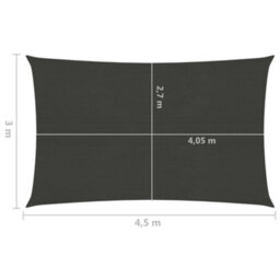 Berkfield Sunshade Sail 160 G/m2 Anthracite 3X4.5 M Hdpe - thumbnail 6