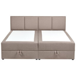 Beliani Divan Bed With Storage Fabric Baronet 180 X 200 Cm (Eu Super King) Taupe - thumbnail 6