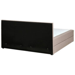Beliani Divan Bed With Storage Fabric Baronet 180 X 200 Cm (Eu Super King) Taupe - thumbnail 7