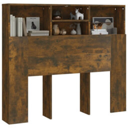 Vidaxl Headboard Cabinet Smoked Oak 120X19X103.5 Cm Headboard Cabinets - thumbnail 4