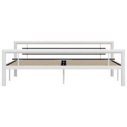 Berkfield Bed Frame White And Black Metal 180X200 Cm 6Ft Super King - thumbnail 3