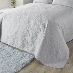 Serene Luana Silver Floral Pinsonic Microfibre Warm And Cosy Bedspread - thumbnail 1
