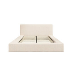 Wyld Haus Portarlington Upholstered Ivory Twill 4Ft6 Double Bed With Headboard - thumbnail 3