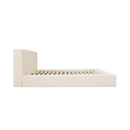 Wyld Haus Portarlington Upholstered Ivory Twill 4Ft6 Double Bed With Headboard - thumbnail 4