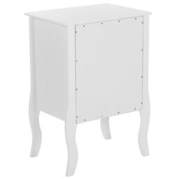 Wyld And Coco Scandihome Three-Drawer Bedside Table White Mdf, Cabriole Legs, Medium - thumbnail 5
