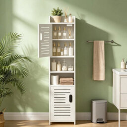 5 Tier Bathroom Storage Cabinet Floor Standing Display Cabinet Organizer Unit - thumbnail 6