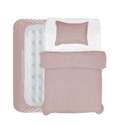 Aspire Homeware Peach Duvet Cover Complete Set, Reversible Modern Bedding Set, Single (L)200Cm X (W)135Cm - thumbnail 1
