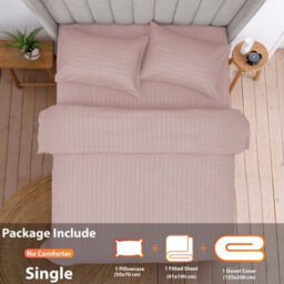 Aspire Homeware Peach Duvet Cover Complete Set, Reversible Modern Bedding Set, Single (L)200Cm X (W)135Cm - thumbnail 2