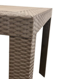 Brown Wicker Garden Table 80Cm Square, Brown Rattan Patio Tables Be Furniture - thumbnail 4