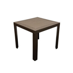Brown Wicker Garden Table 80Cm Square, Brown Rattan Patio Tables Be Furniture - thumbnail 2