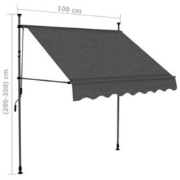 Berkfield Manual Retractable Awning With Led 100 Cm Anthracite - thumbnail 8