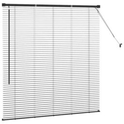 Berkfield Window Blind With Curtains Manual Black Aluminium - thumbnail 6