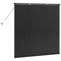 Berkfield Window Blind With Curtains Manual Black Aluminium - thumbnail 7
