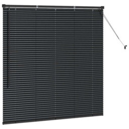 Berkfield Window Blind With Curtains Manual Black Aluminium - thumbnail 5
