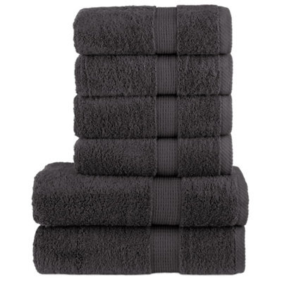 Berkfield 6 Piece Premium Towel Set Solund Anthracite 600 Gsm - image 1