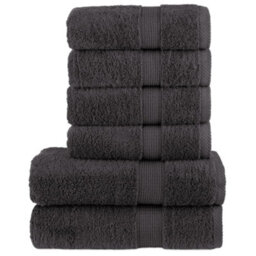 Berkfield 6 Piece Premium Towel Set Solund Anthracite 600 Gsm