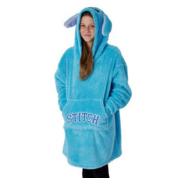 Lilo & Stitch Girls Hoodie Blanket Blue (6-8 Years) - thumbnail 3