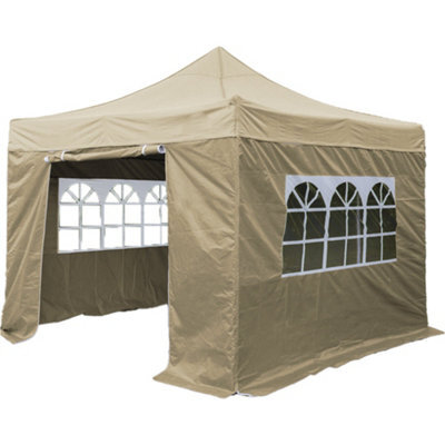 Loops 3X6M Beige Pop-Up Gazebo With Side Walls - Durable Outdoor Pavilion Tent - image 1