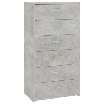 Berkfield Durable Sideboard With 6 Drawers Concrete Grey 50X34X96 Cm Engineered Wood - image 1