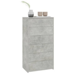Berkfield Durable Sideboard With 6 Drawers Concrete Grey 50X34X96 Cm Engineered Wood - thumbnail 3