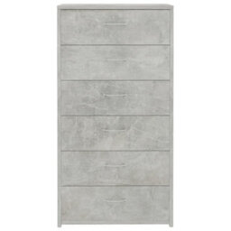 Berkfield Durable Sideboard With 6 Drawers Concrete Grey 50X34X96 Cm Engineered Wood - thumbnail 4