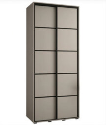 Arte Elegant Dakota Iv Sliding Door Wardrobe W1200mm H2350mm D600mm With Mirrored Door In Cashmere & Black Finish - thumbnail 1