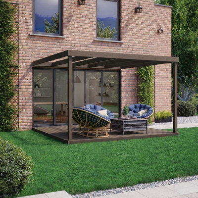 Rutland County Garden Furniture Box Wall Mounted Pergola And Decking Kit - Wood - L300 X W300 X H270 Cm - Rustic Brown - image 1