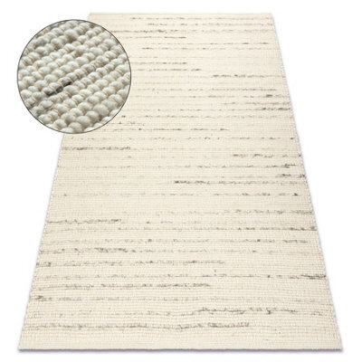 RugsX Nepal 2100 White / Natural Grey - Woolen, Double-Sided, Natural  140X190 Cm - image 1