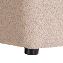 Wyld and Coco Beige Boucle Footstool 38 X 38 Cm Square Ottoman, Multifunctional Seat For Living Room And Bedroom - thumbnail 7