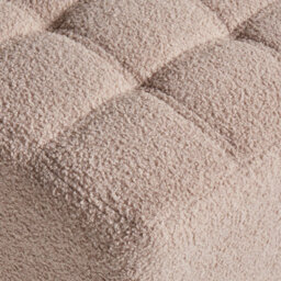 Wyld and Coco Beige Boucle Footstool 38 X 38 Cm Square Ottoman, Multifunctional Seat For Living Room And Bedroom - thumbnail 6
