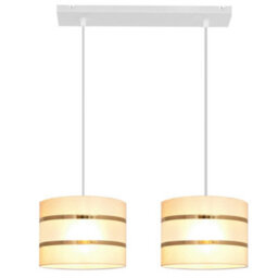 Luminosa Lighting Luminosa Helen Straight Bar Pendant Ceiling Light Ecru, Gold, White 45Cm - thumbnail 2