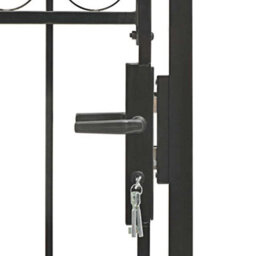 Walplus Fence Gate With Arched Top Steel 104X125 Cm Black - thumbnail 6