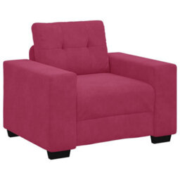 Vidaxl Sofa Set With Cushion 3 Pcs Wine Red 221 X 78 X 80 Cm Velvet - thumbnail 4
