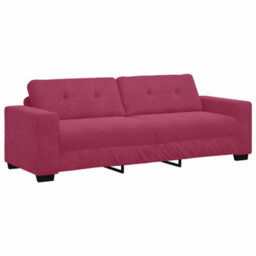 Vidaxl Sofa Set With Cushion 3 Pcs Wine Red 221 X 78 X 80 Cm Velvet - thumbnail 6