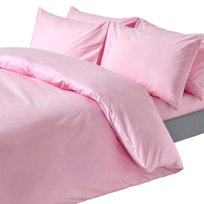Homescapes Pink Egyptian Cotton Duvet Cover With Pillowcases 200 Tc, Double - image 1